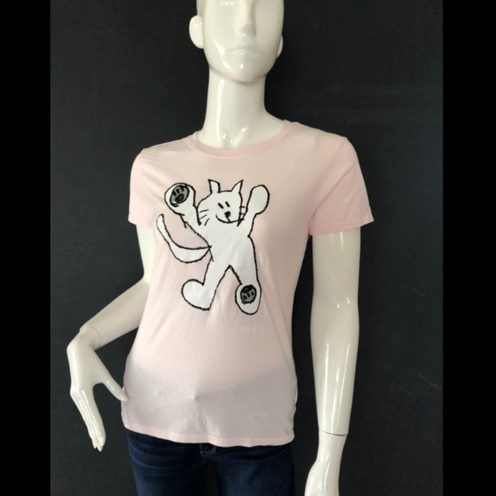 hyp Maximsart Light pink cat T-shirt